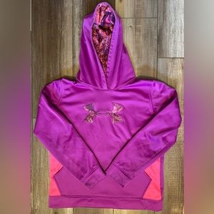 Under Armour Girls Hoodie Pullover Jacket Purple Pink Size Youth Xtra Large